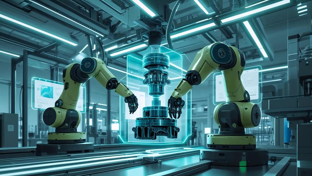 robotics, AI, manufacturing, high tech factory