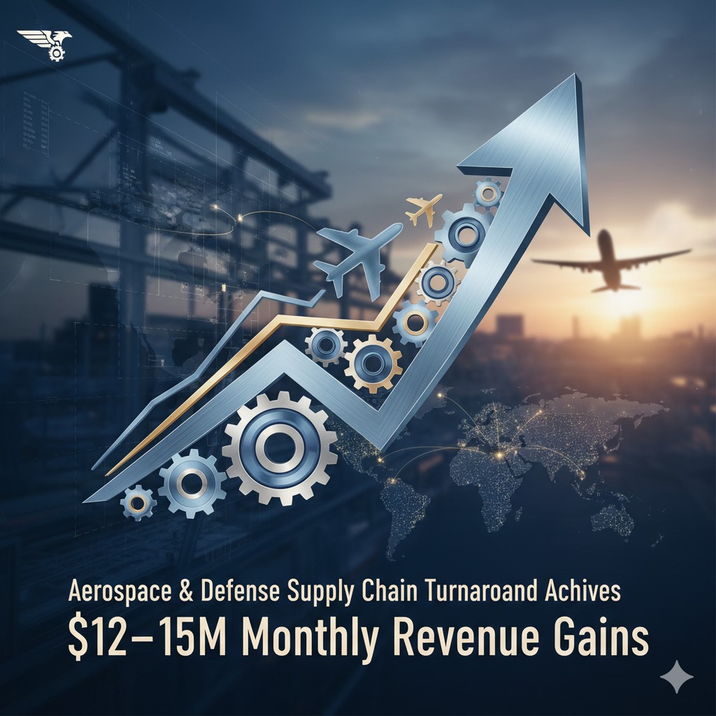 Aerospace & Defense Supply Chain Turnaround Achieves $12–15M Monthly Revenue Gains